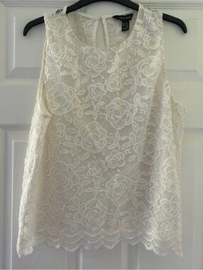 New look gorgeous creamy white lace top